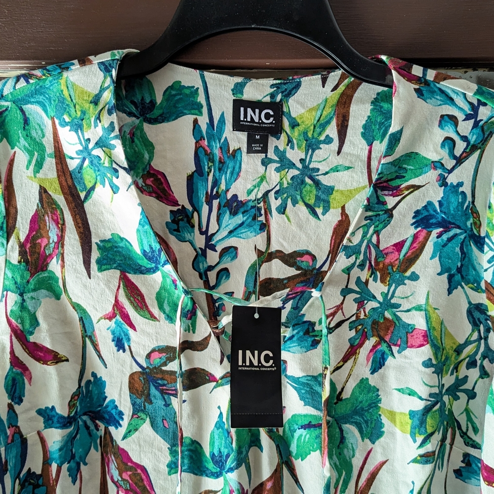 INC International Concepts Multicolor Floral Blouse
